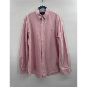 Ralph Lauren Oxford L Pink Custom Fit Button Down PonyPreppy Heritage Old Money